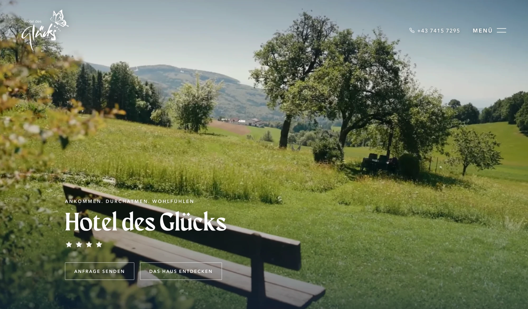 Website des Hotel des Glücks, umgesetzt von maxonline